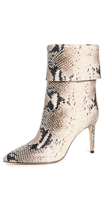 Paris Texas Snakeskin-effect Ankle 95mm Boots In Roccia