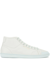 Saint Laurent Women's Sl/39 Leather Mid-top Sneakers In White Blue