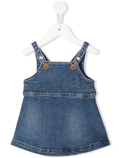 Versace Babies' Kids Blue Denim Pinafore Dress