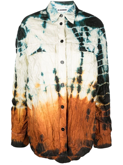 Jil Sander Padded Tie-dye Shirt In Neutrals