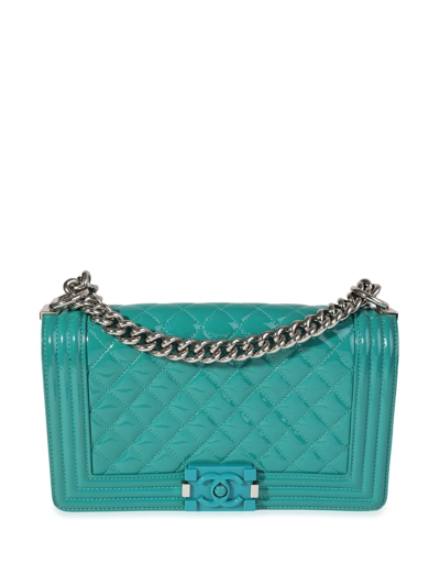 Pre-owned Chanel Medium Boy Shoulder Bag In Green