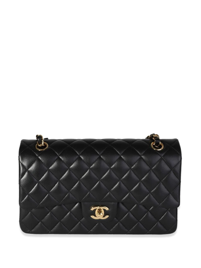Pre-owned Chanel Medium Double Flap Shoulder Bag In Black