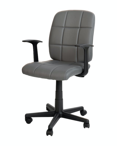 Offex Mid-back Gray Quilted Vinyl Swivel Task Office Chair With Arms