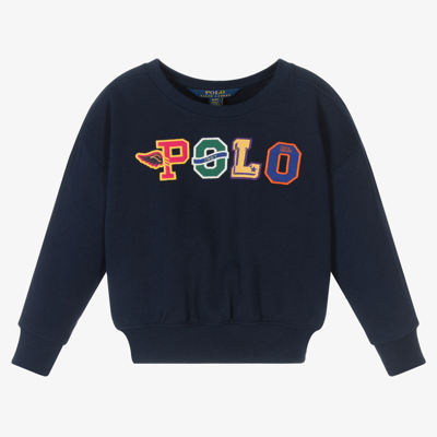 Polo Ralph Lauren Babies' Girls Blue Logo Sweatshirt