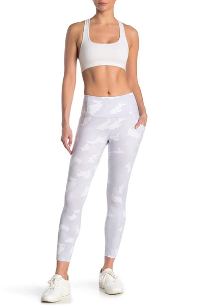 90 Degree By Reflex Lux Camo Side Pocket Leggings In Camo White