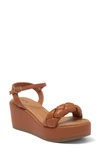 Nordstrom Rack Carmela Braided Wedge Sandal In Brown Light