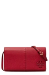 Tory Burch Mcgraw Leather Wallet Crossbody In Tory Red