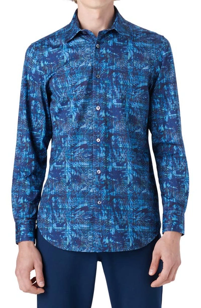 Bugatchi Ooohcotton® Peacock Stretch Cotton Button-up Shirt