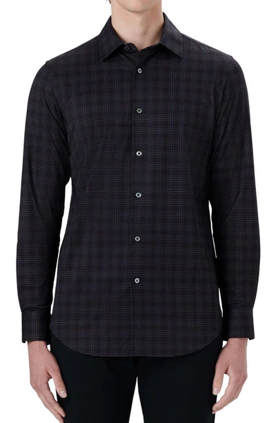 Bugatchi Ooohcotton® Plaid Button-up Shirt In Caviar