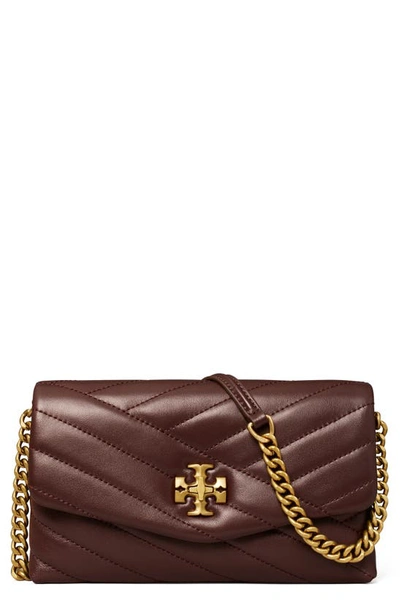 Tory Burch Kira Chevron Chain Wallet Shoulder Bag In Tempranillo