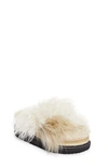 Sacai Mixed Faux Fur Sandal In Off White
