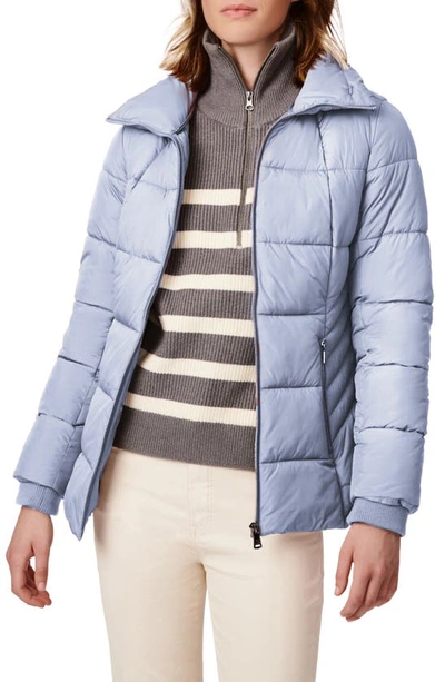 Bernardo Short Puffer Jacket In Stone Blue