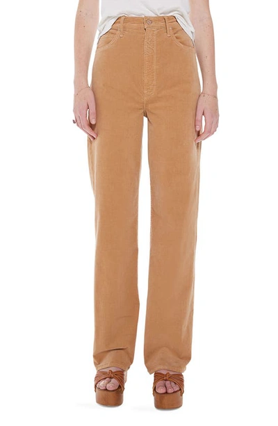Mother The Tunnel Vision High Waist Wide Leg Jeans In Cafe Spice