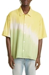 THE ELDER STATESMAN BLOT OVERSIZE SHORT SLEEVE TIE DYE BUTTON-UP SHIRT