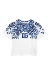 Dolce & Gabbana Printed Cotton Jersey T-shirt W/ Logo In Ha3tn Tris Maioliche F.bco