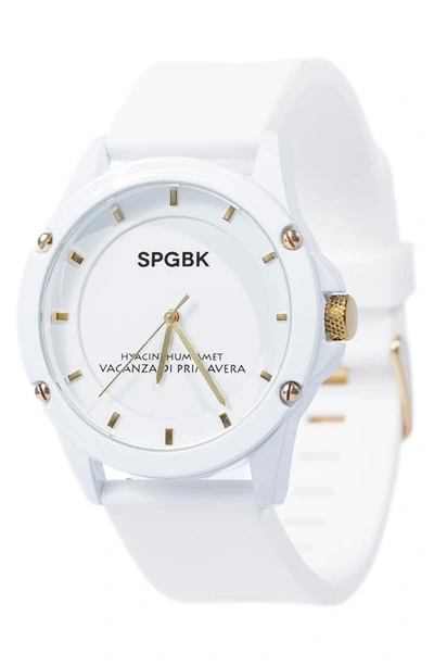 Spgbk Watches Unisex Edgewood White Silicone Strap Watch 44mm