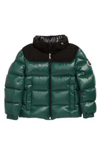 Moncler Kids' Boy's Adilie Jacket W/ Zip Out Hood In Green