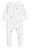1212 Babies' The Organic Fitted Organic Cotton One-piece Pajamas In Neon Space