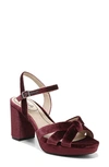 Lifestride Lucky Block Heel Platform Sandal In Pinot Noir