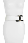 Raina Vixen Leather Belt In Black/ White