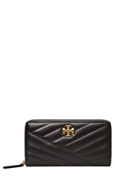 Tory Burch Kira Leather Continental Wallet In Black
