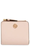 Tory Burch Robinson Mini Wallet In Shell Pink