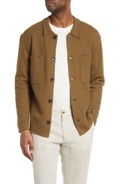 Nn07 Jonas Boiled Merino Wool Shirt Jacket In Pyramid