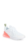 Nike Air Max 270 Big Kids' Shoes In White,summit White,honeydew,pink Foam