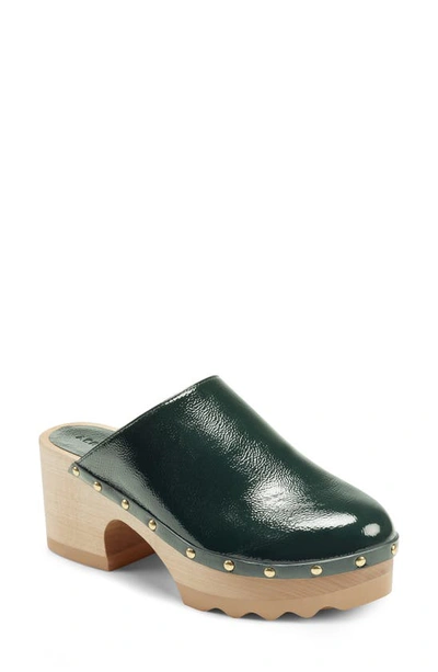 Aerosoles Ari Platform Clog In Green Leather