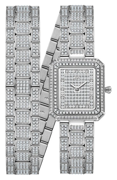 Jbw Arc Diamond Wrap Bracelet Watch, 23mm In Silver