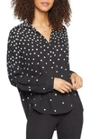 Nydj Becky Recycled Polyester Georgette Blouse In Percy Dot
