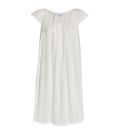 Pour Les Femmes Long Lawn Cap-sleeve Nightgown In White