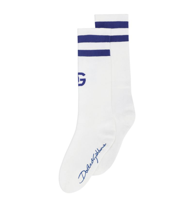 Dolce & Gabbana Cotton-blend Logo Socks In Multicolor