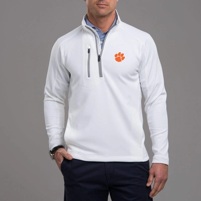 Zero Restriction Clemson | Z500 1/4 Zip Pullover | Collegiate In White/metallic Silver