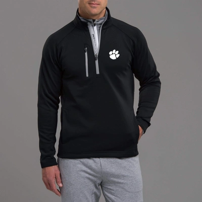 Zero Restriction Clemson | Z500 1/4 Zip Pullover | Collegiate In Black/metallic Silver