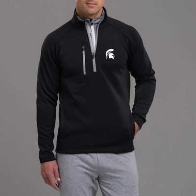 Zero Restriction Michigan State | Z500 1/4 Zip Quarter Zip | Collegiate In Black/metallic Silver