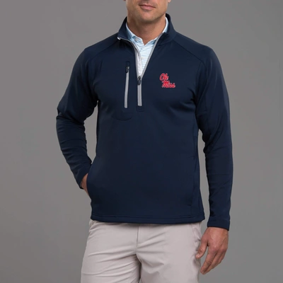 Zero Restriction Ole Miss | Z500 1/4 Zip Pullover | Collegiate In Navy/metallic Silver