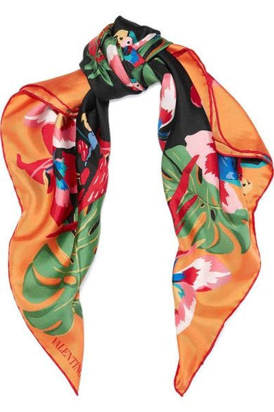 Valentino Printed Silk-twill Scarf In Multicolor