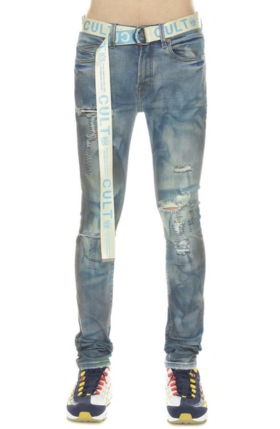 Cult Of Individuality Punk Super Skinny Stretch Jeans In Blue