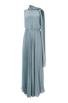 Lita Couture Pleated Dress With Tie-shoulder Detail