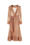 Lita Couture See Through Orange Organza Trench Coat
