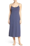 Natori Shangri-la Jersey Tank Nightgown In Heather Night Blue