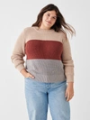 Faherty Cozy Cotton Crew Sweater In Autumn Colorblock