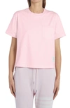 Thom Browne Medium Weight Cotton Jersey Boxy Pocket Tee In Light Pink