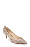 Jewel Badgley Mischka Women's Royalty Shimmer Pump Women's Shoes In Rose Gold Chunky Glitter