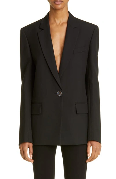 Attico Single-breasted Fitted Black Blazer In Nero