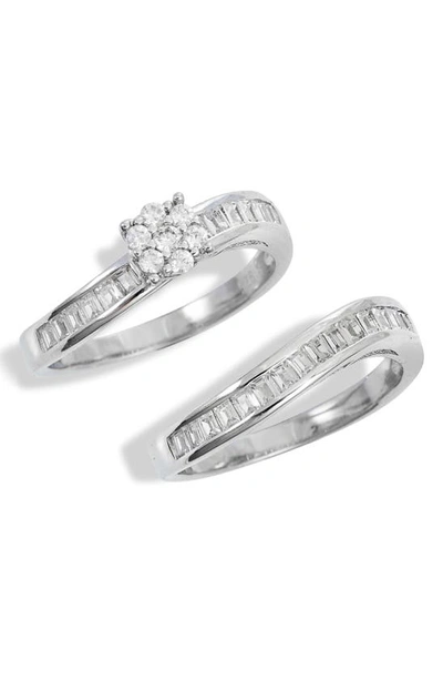 Savvy Cie Jewels Set Of 2 Cubic Zirconia Rings In White