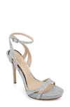 Jewel Badgley Mischka Arianna Ankle Strap Sandal In Silver