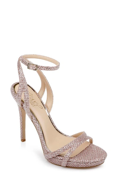 Jewel Badgley Mischka Arianna Ankle Strap Sandal In Rose Gold