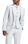 Asos Design Wedding Super Skinny Suit Jacket In Ice Gray Micro Texture-grey